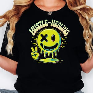 Trippy Melting Smiley Face PNG: Retro Psychedelic Design (Digital Download)