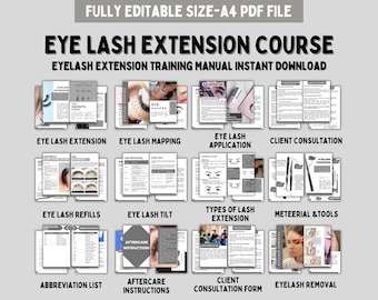 Manual de entrenamiento de extensiones de pestañas Descarga instantánea