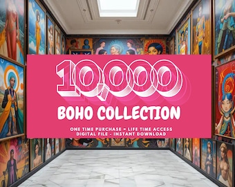10000+ Boho collezione Mostra Eclectic Digital Prints Galleria Wall Art Retro Trendy Instant Printable Digital Download