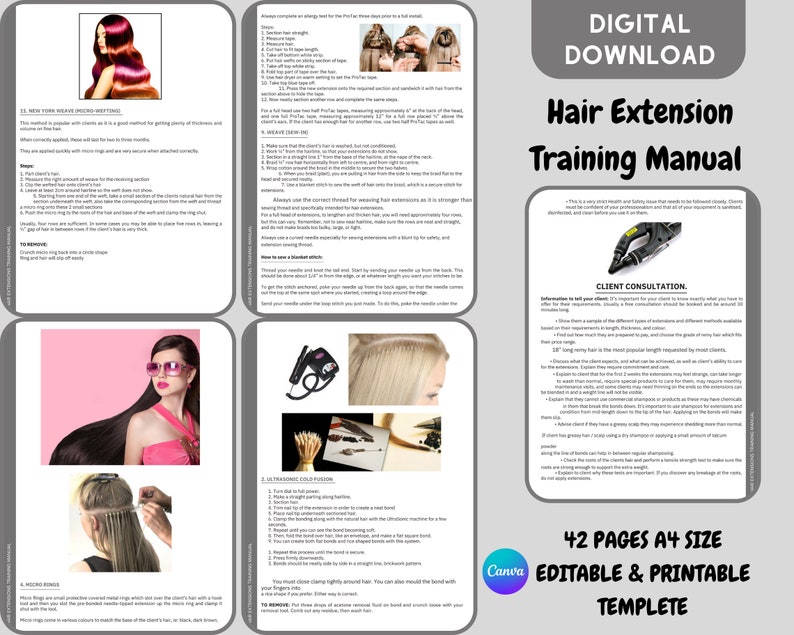 Hair Extensions Training Manual, All Systems, Methods & Techniques