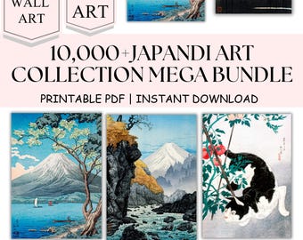 Mega 10000 Bundle di stampe murali Japandi stampabili - Stampe murali minimaliste - Download digitale di stampe murali minimaliste Boho Vintage