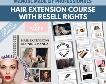 Manuale sulle extension per capelli, Corso sulle extension per capelli, Certificato, Consenso, Manuale di formazione, Studente, Tutor, Mentore, Guida di formazione, Modifica in Canva