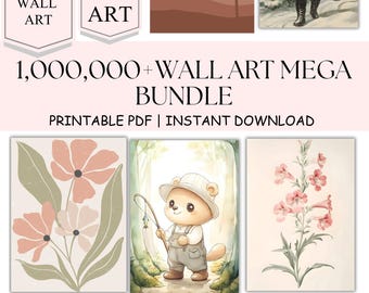 SALDI DELL'INTERO NEGOZIO 1000000 Mega Wall Art Set, Galleria massimalista stampabile, Stampe estetiche alla moda, Poster eclettici Download digitale istantaneo