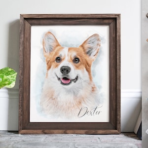 Pet portrait, pet portrait from photo, pet memorial, pet loss gifts, pet memorial gifts, pet painting, dog painting, custom watercolor, pets image 1