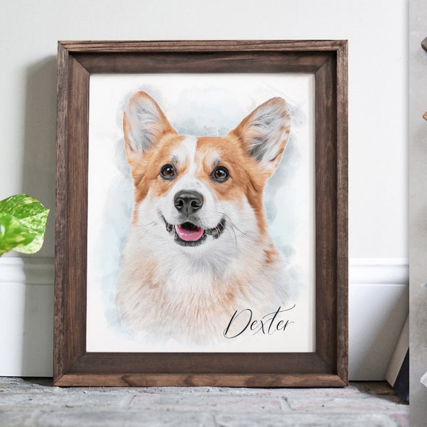 Pet portrait, pet portrait from photo, pet memorial, pet loss gifts, pet memorial gifts, pet painting, dog painting, custom watercolor, pets