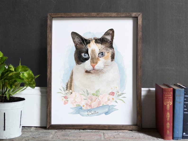 Pet portrait, pet painting, custom portrait, dog portrait, dog memorial gift, pet memorial gift, cat portrait, watercolor dog portrait, art image 9