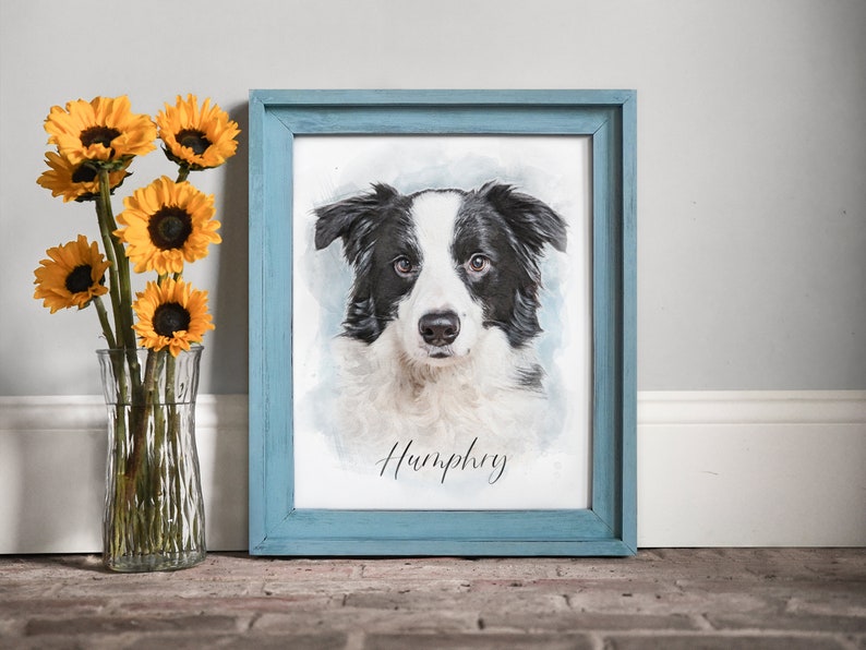 Pet portrait, pet portrait from photo, pet memorial, pet loss gifts, pet memorial gifts, pet painting, dog painting, custom watercolor, pets image 2