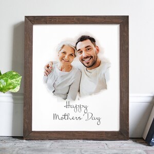 Mothers Day card, mothers day gift, custom portrait, gift for mom, gift for grandmother, gift for her, card, couple gift, mothers day sign, image 3