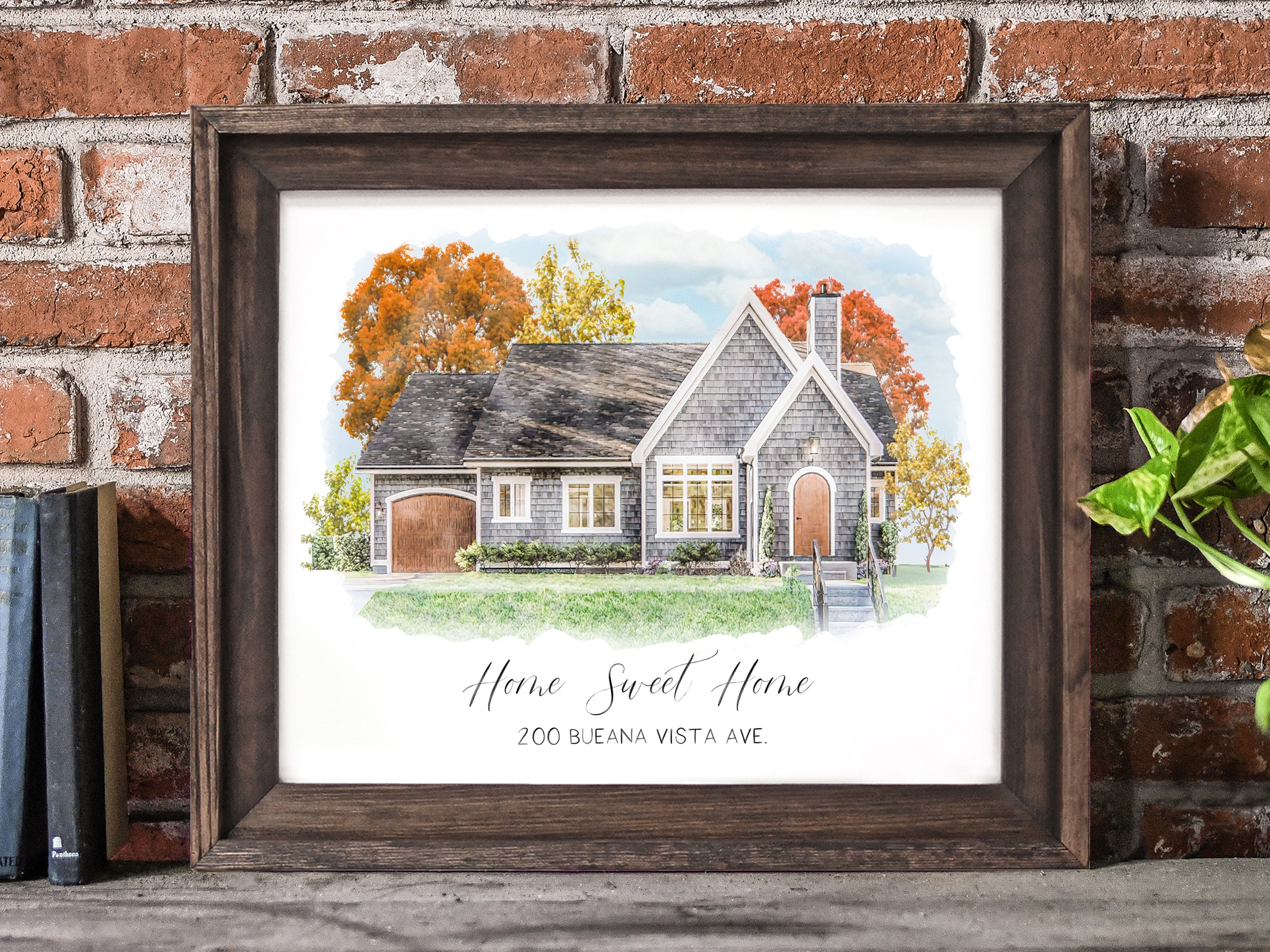 Ritratto di casa, pittura di casa, ritratto di casa da foto, regalo di chiusura dell'agente immobiliare, regalo di inaugurazione della casa, pittura di casa, ritratto personalizzato, incorniciato