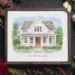 aangepast huisportret, huisschilderij aquarel, huisschilderij, makelaarscadeau, huisafdruk, aangepaste aquarel, huisschilderij, housewarming