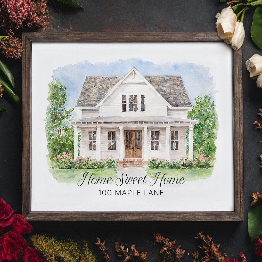 Custom Home Portrait, Watercolor House Painting, Home Painting, Realtor ...