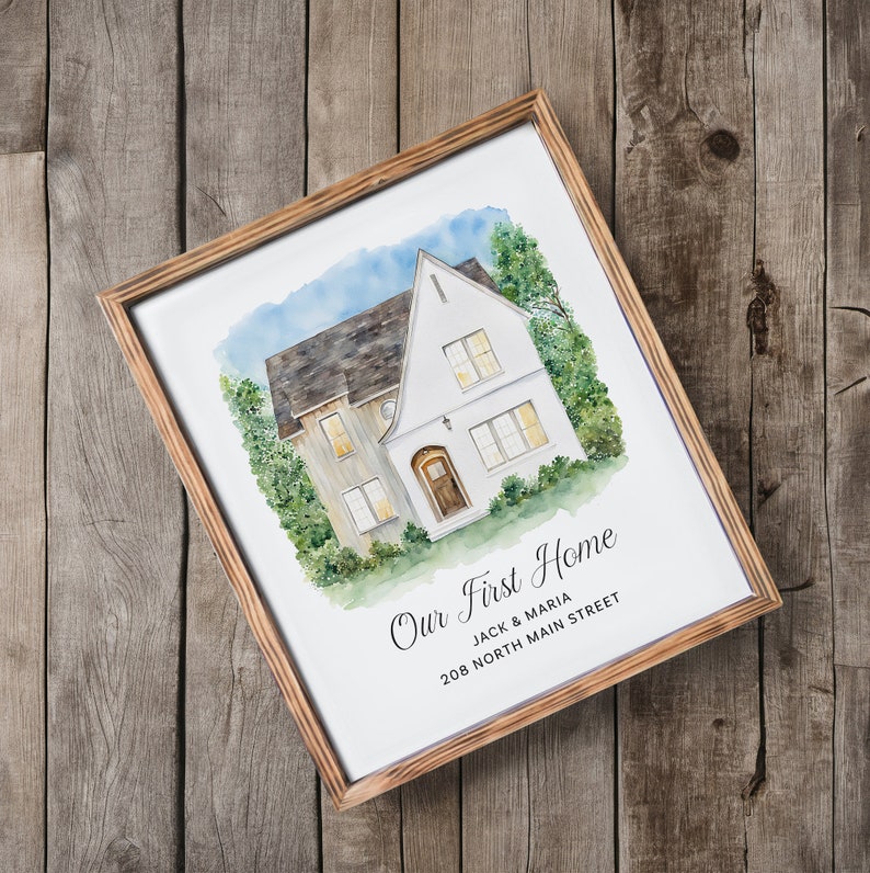 custom home portrait, watercolor house painting, home painting, realtor gift, house print, custom watercolor, home painting, housewarming image 8