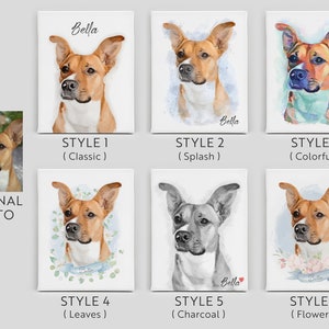 Pet portrait, pet painting, custom portrait, dog portrait, dog memorial gift, pet memorial gift, cat portrait, watercolor dog portrait, art image 4