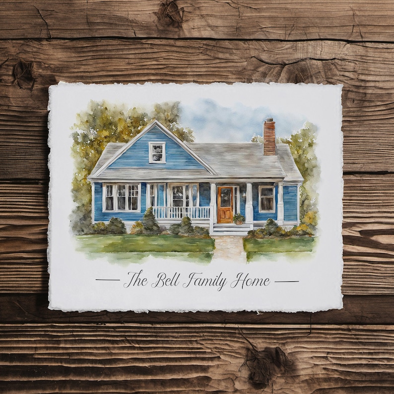 custom home portrait, watercolor house painting, home painting, realtor gift, house print, custom watercolor, home painting, housewarming image 3