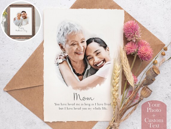 Mothers Day card, mothers day gift, custom portrait, gift for mom, gift for grandmother, gift for her, card, couple gift, mothers day sign,