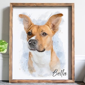 Pet portrait, pet painting, custom portrait, dog portrait, dog memorial gift, pet memorial gift, cat portrait, watercolor dog portrait, art image 6