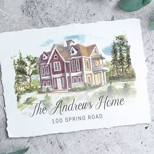 custom home portrait, watercolor house painting, home painting, realtor gift, house print, custom watercolor, home painting, housewarming