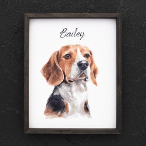 Pet portrait, pet painting, custom portrait, dog portrait, dog memorial gift, pet memorial gift, cat portrait, watercolor dog portrait, art image 2