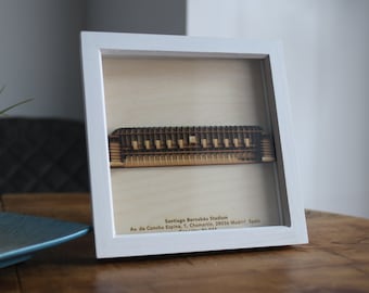 The Santiago Bernabeu Stadium Hand Finished Framed Stadium Model