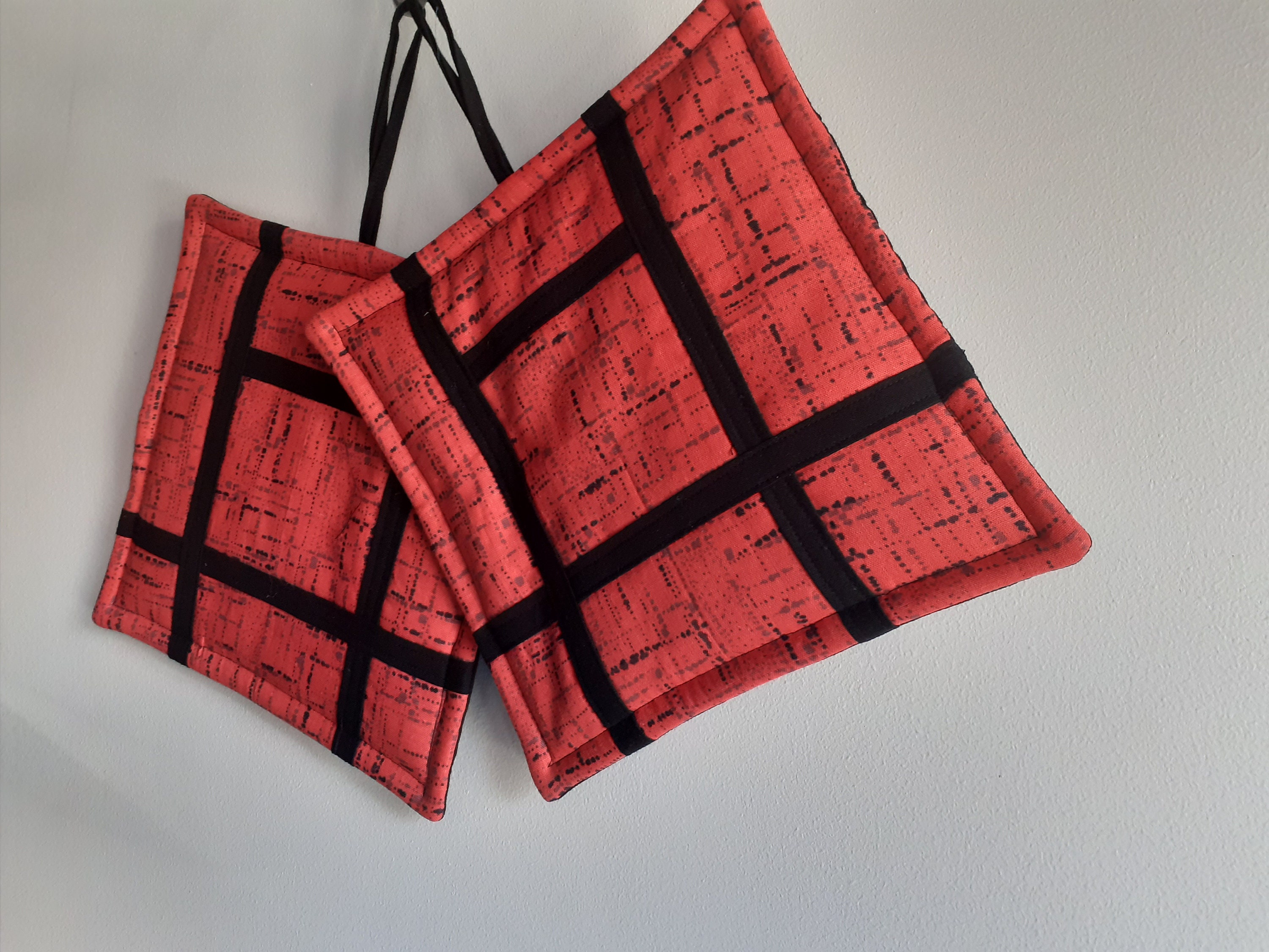 Orange Pot Holders Fabric Pot Holders Kitchen Decor Etsy