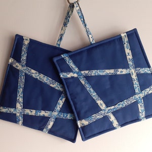 Blue Pot Holders Kitchen Decor Set Of Two Hostess Gift