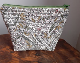 Handmade Cosmetic Bag: Small Travel Toiletry Zipper Pouch