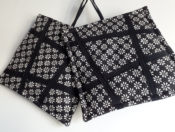Modern Pot Holders Black White Potholders Set Of Two For Kitchen Handmade