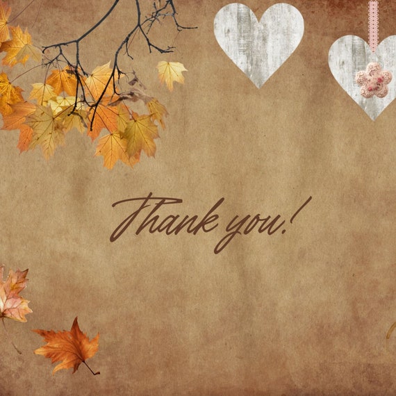 Digital Thank You Card Printable Autumn Greeting Card L - Etsy