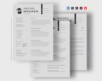 InDesign Template Resume Editable Template Photoshop Minimalist Adobe Illustrator Template CV Professional InDesign Resume Template Word CV