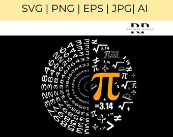 Pi day svg pi tee svg Mathematics tshirt shirt mug applied mathematics graphic design jpg png eps ai svg math gifts teacher spiral pi symbol