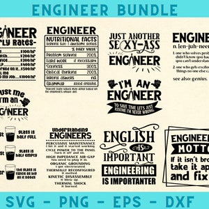 Engineer SVG Engineering Funny Word png esp dxf file Funny Engineer Bundle Engineering Humor Engineering Gift Graduate Adobe Suite Inkspace