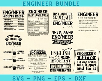 Engineer SVG Engineering Funny Word png esp dxf file Funny Engineer Bundle Engineering Humor Engineering Gift Graduate Adobe Suite Inkspace