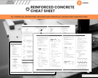 Civiel-ingenieur Student Technische Formules Civiel-ingenieur Geschenken Cheatsheetsjabloon Cloud Engineer Wiskundige vergelijkingen Gids Formule