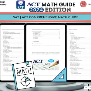 SAT Prep ACT Test Act Worksheets Sat Test Math Exam Study Guide Algebra Cheat Sheet Linear Functions Trigonometry Geometry AP Statistics