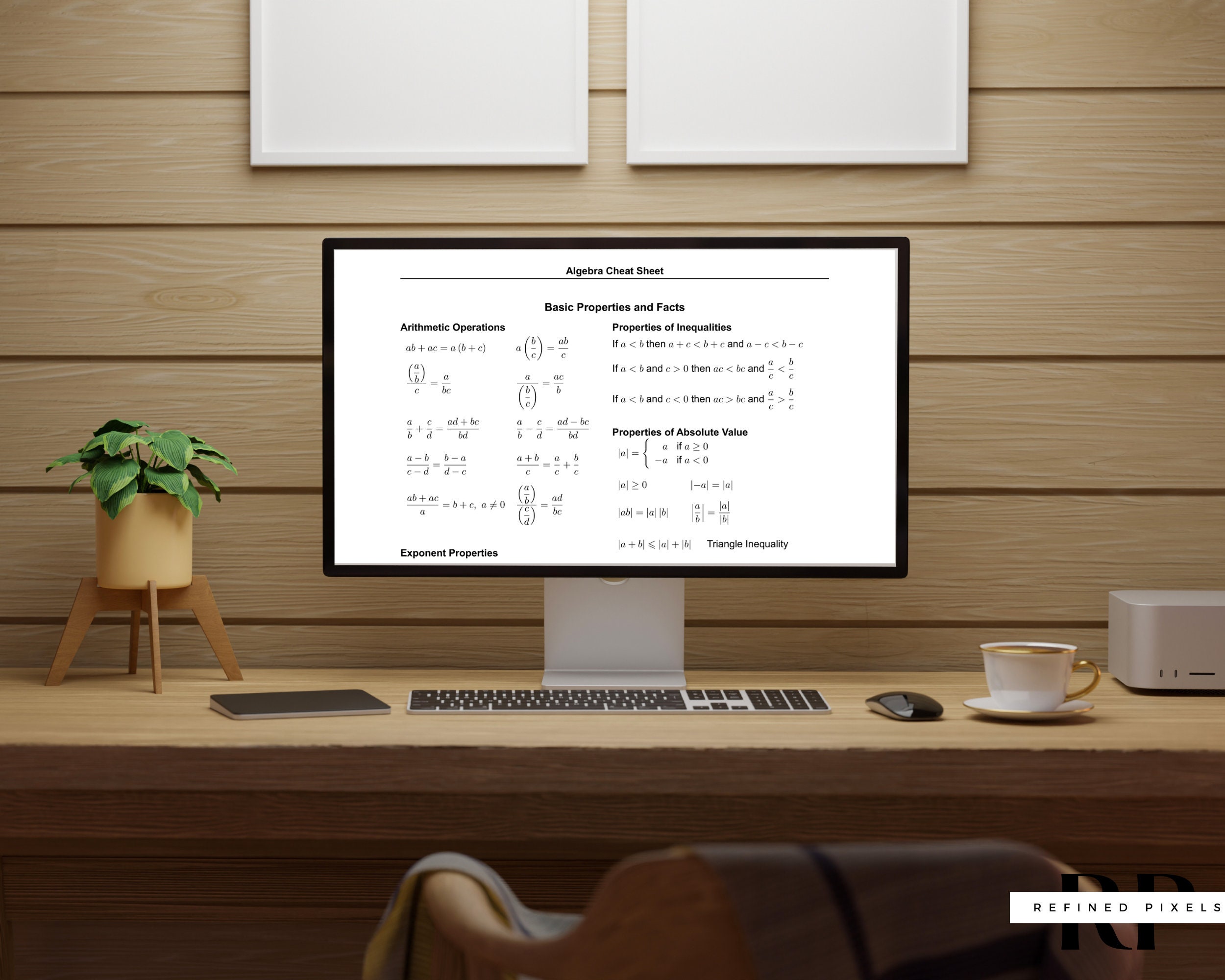 Algebra Cheat Sheet Template Learning Mathematics Study Material Math ...