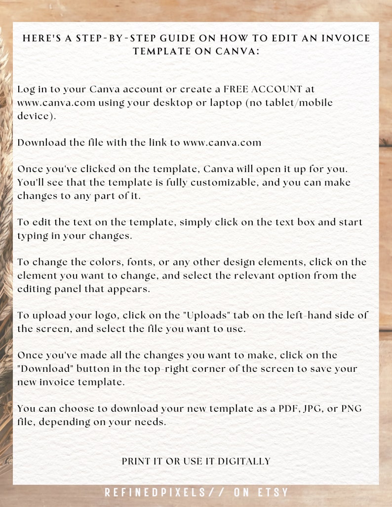 Invoice Template Modern Client Invoice Editable Invoice - Etsy