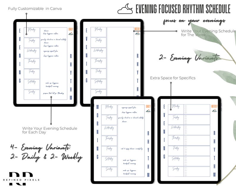 Daily Rhythm Schedule Bundle Daily Rhythm Cards Adult Printable Morning ...