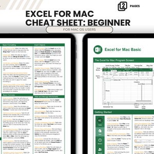 Excel Shortcuts Cheat Sheet for Mac Microsoft Excel Mac Shortcuts Beginner-Friendly Keyboard Guide Printable PDF for Easy Excel Navigation