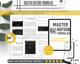 Guía de dominio de plantillas de Notion: libro electrónico de 205 páginas paso a paso para crear, personalizar y vender plantillas de Notion. Aprenda Notion como un profesional. Consejos y trucos.