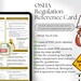 OSHA Reference Card PDF 2-page Safety Compliance Guide Workplace Safety ...