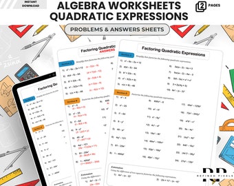 Fogli di lavoro di algebra Algebra 1 Foglio di lavoro di algebra Insegnante di algebra Fogli di lavoro di matematica digitale Fogli di lavoro digitali Problemi di matematica e algebra Algebra PDF