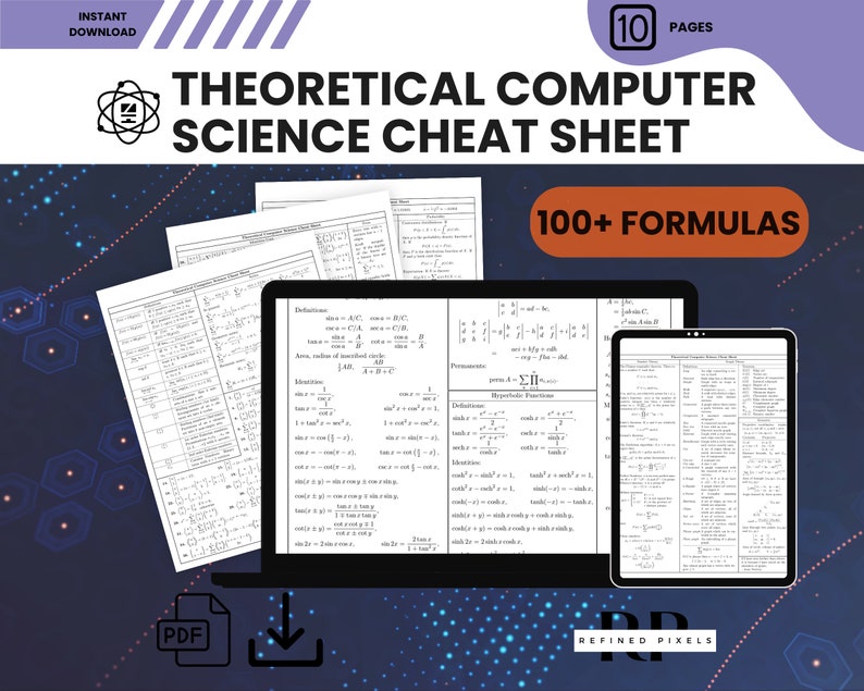 Theoretical Computer Science Cheat Sheet TCS Formulas Equations AP ...