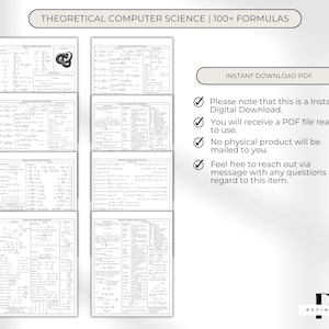 Theoretical Computer Science Cheat Sheet TCS Formulas Equations AP ...