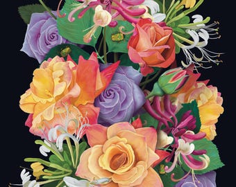Geboorte juni geboorte bloemen muurkunst bloemenkunst print digitale download