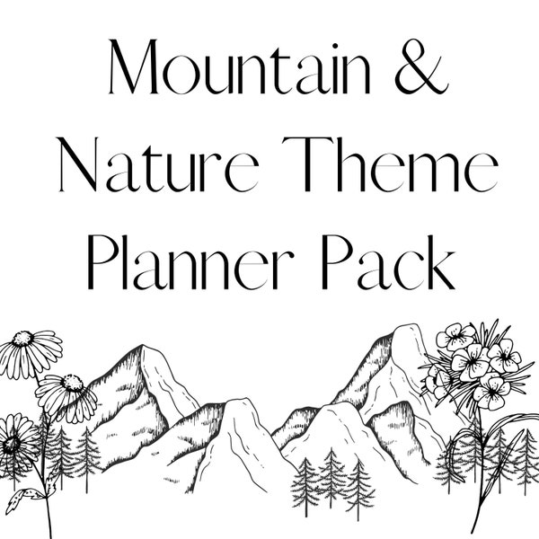 Mountain Nature Planner and Budget Pack Printable | Undated | Monthly, Weekly, Yearly, To-Do List, Budgets | 8.5X11