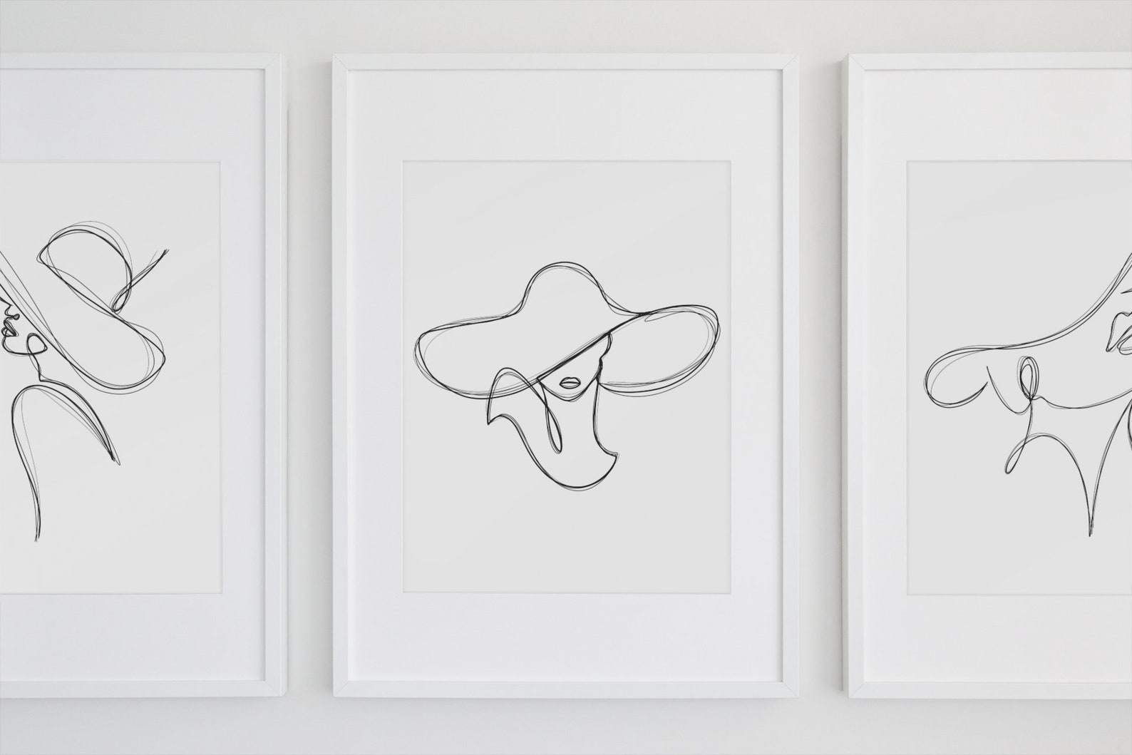 Set of 3 Female Line Art Line Art Print Woman Line Art - Etsy