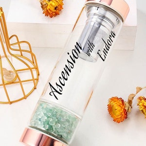 Crystal-Infused Borosilicate Water Bottle: Wellness & Energy