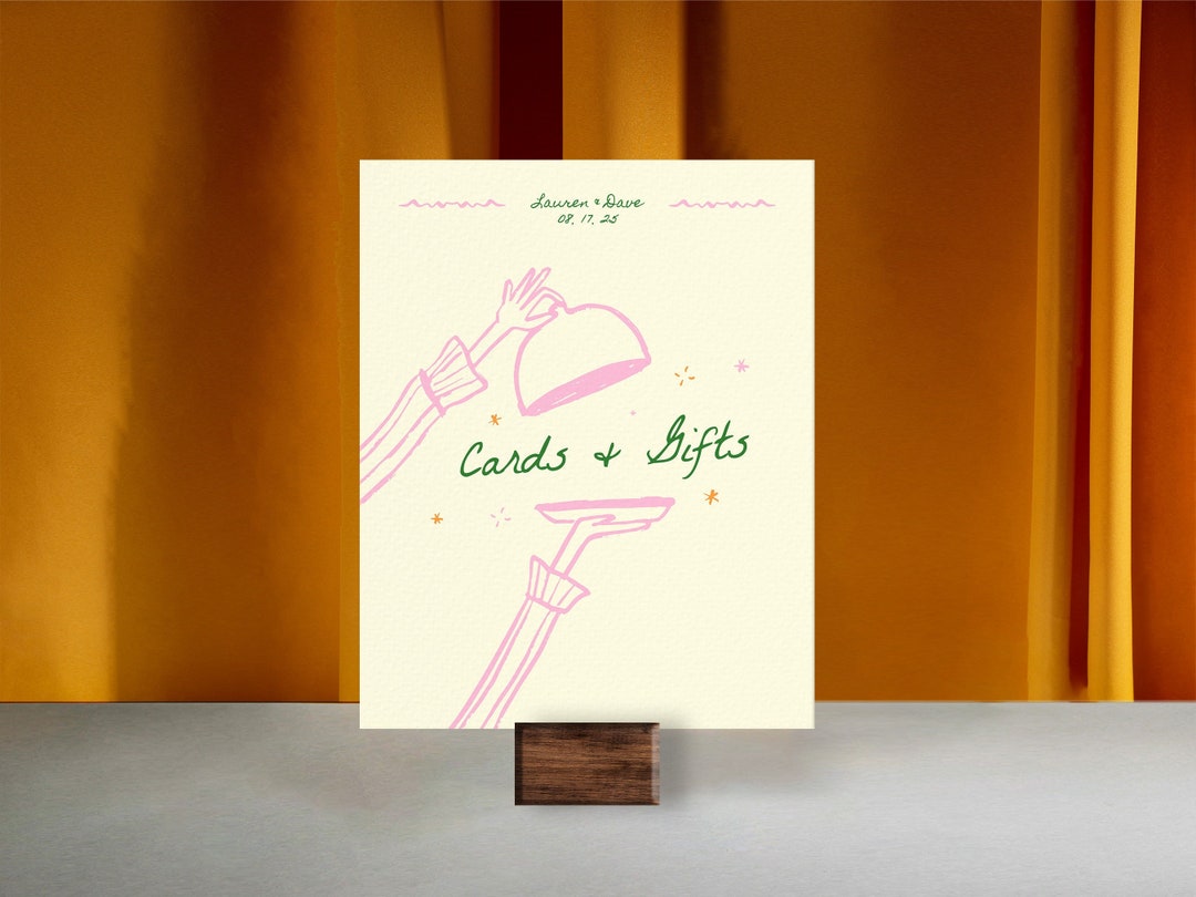 GIFT TABLE SIGN Template, Handwritten Cards Wedding Reception Signage ...