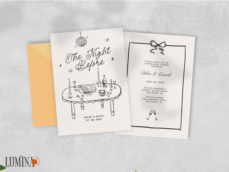 REHEARSAL DINNER INVITE Template Whimsical Scribble Etsy REHEARSAL DINNER INVITE Template Whimsical Scribble Etsy