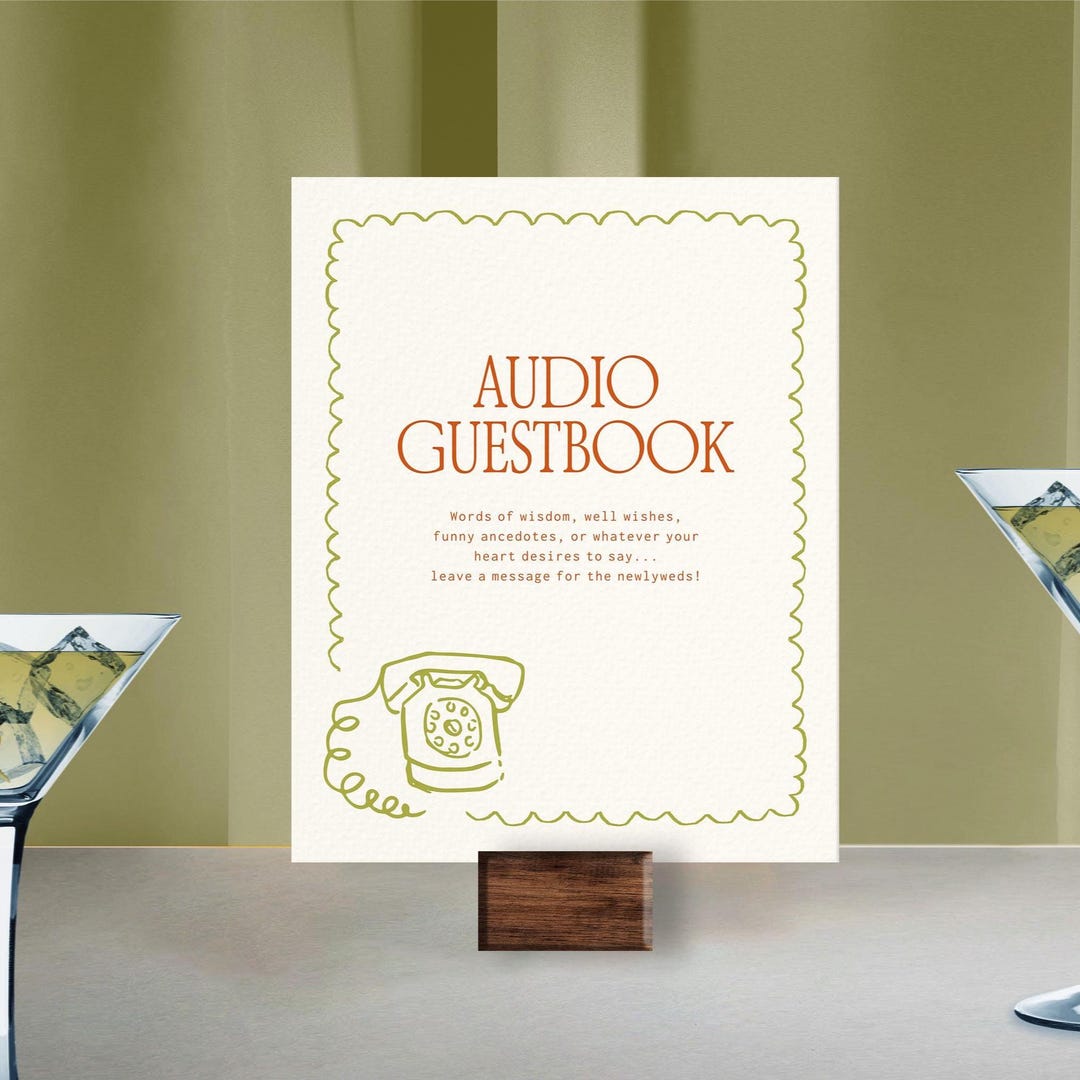 personalised audio guest book sign, wedding voicemail... Audio Guestbook Sign Template, Telephone Message, Wedding Voicemail ...